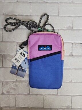 NWT KAVU - Colorblock Crossbody Pouch (Pink & Blue)